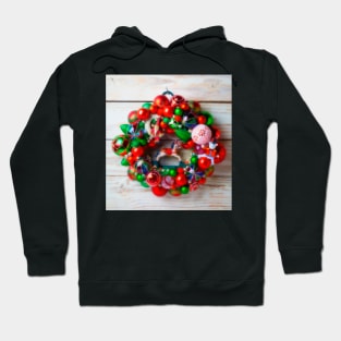 Rocking Horse Christmas Wreath Hoodie